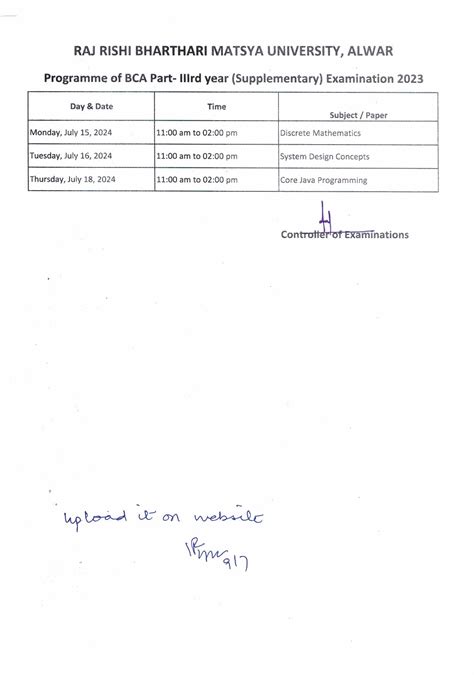 matsya university exam date 2024|Raj Rishi Bhartrihai Matsya University Alwar : TIME TABLE.